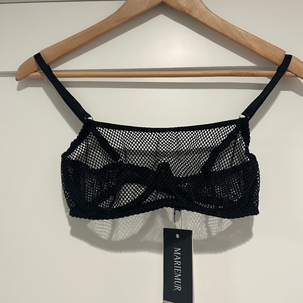 MARIEMUR Mesh Fishnet Underwire bra set NWT 34C